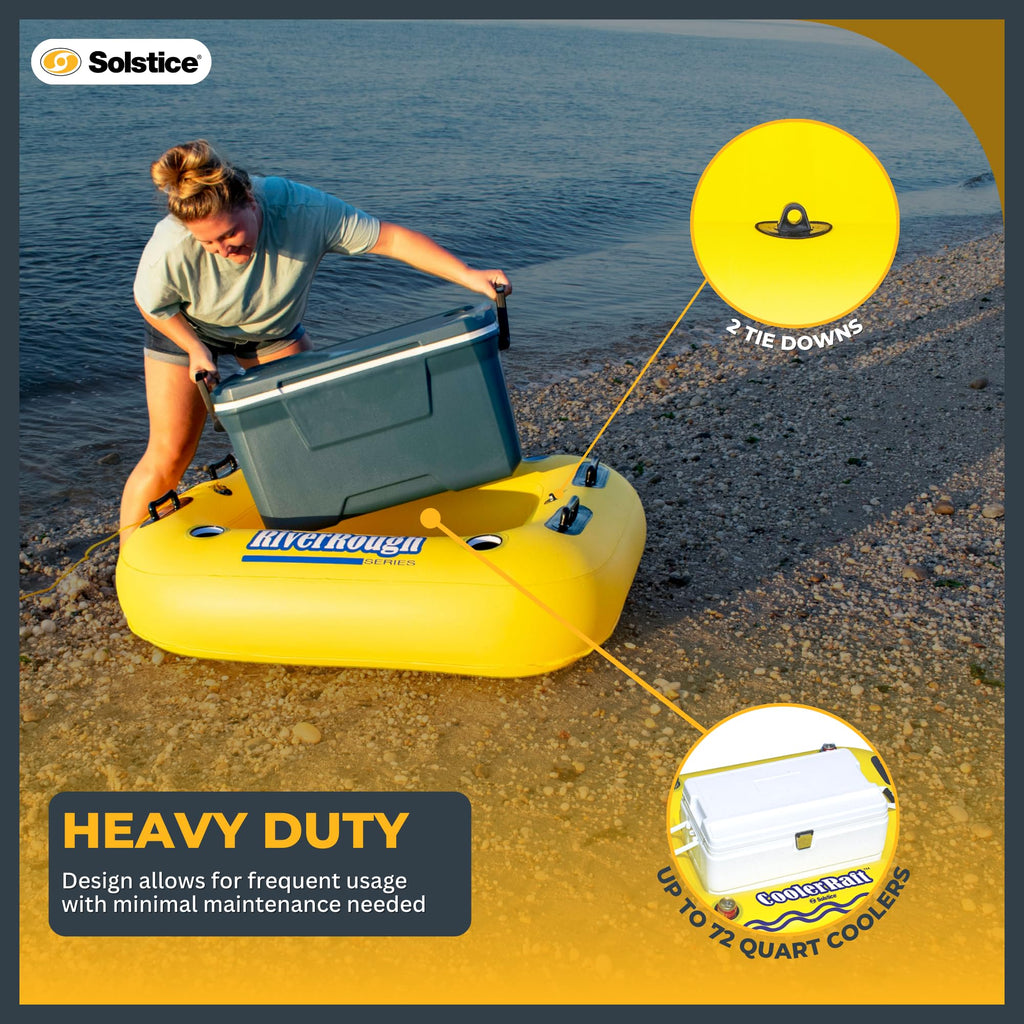 Yellow Inflatable Tube Float with Grab Handles and Cupholders C998