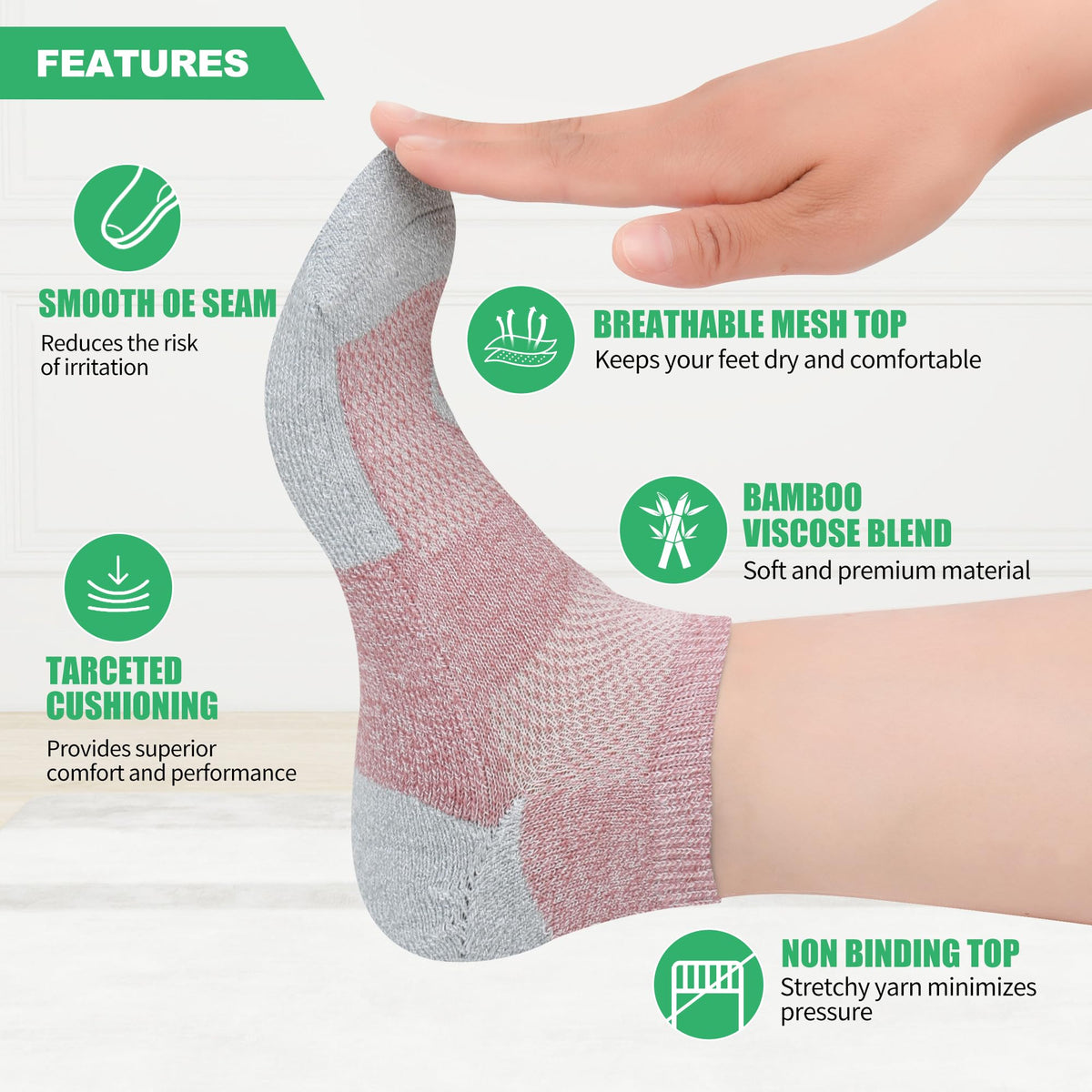 Diabetic Socks for Men, 12 Pairs Ankle & Low Cut Size 9-15 W8790
