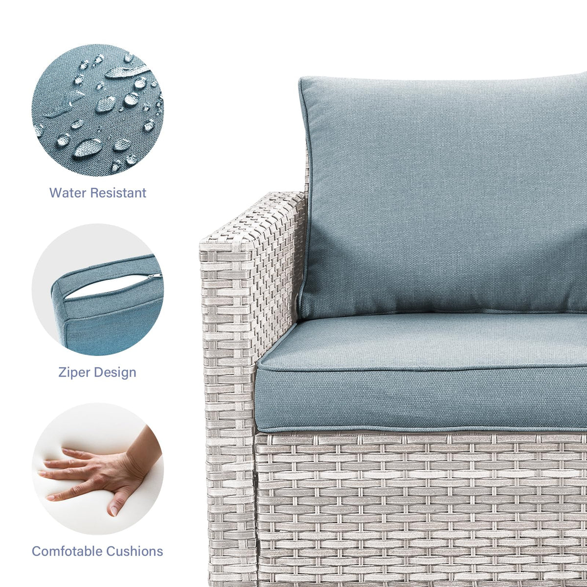 6 Piece Wicker Patio Conversation Set S2152