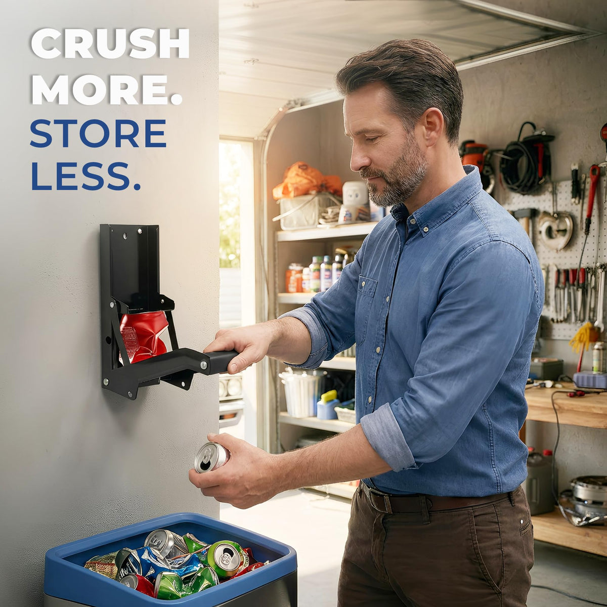 Wall Mounted Heavy Duty Can Crusher with Bottle Opener O374897