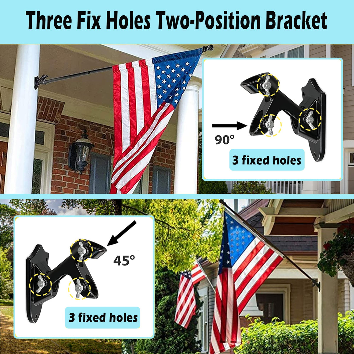 5FT Tangle Free Spinning Metal Flag Pole Kit with 3x5 Flag B757