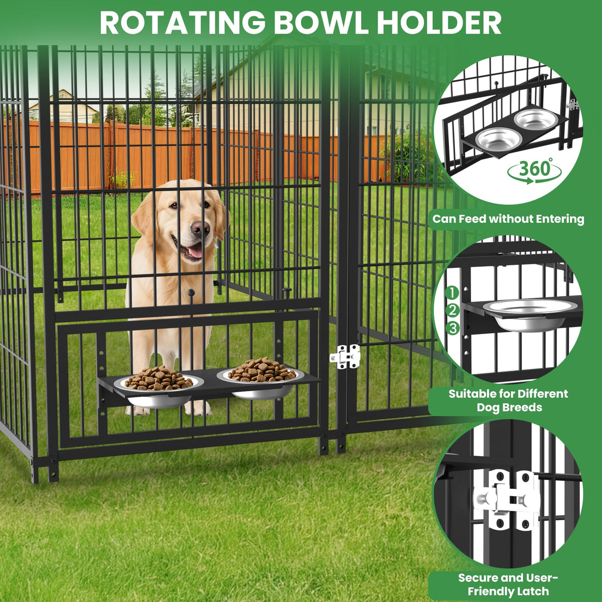 7.9 x 4.1 x 5.9 ft Outdoor Dog Kennel with Waterproof Roof C241747