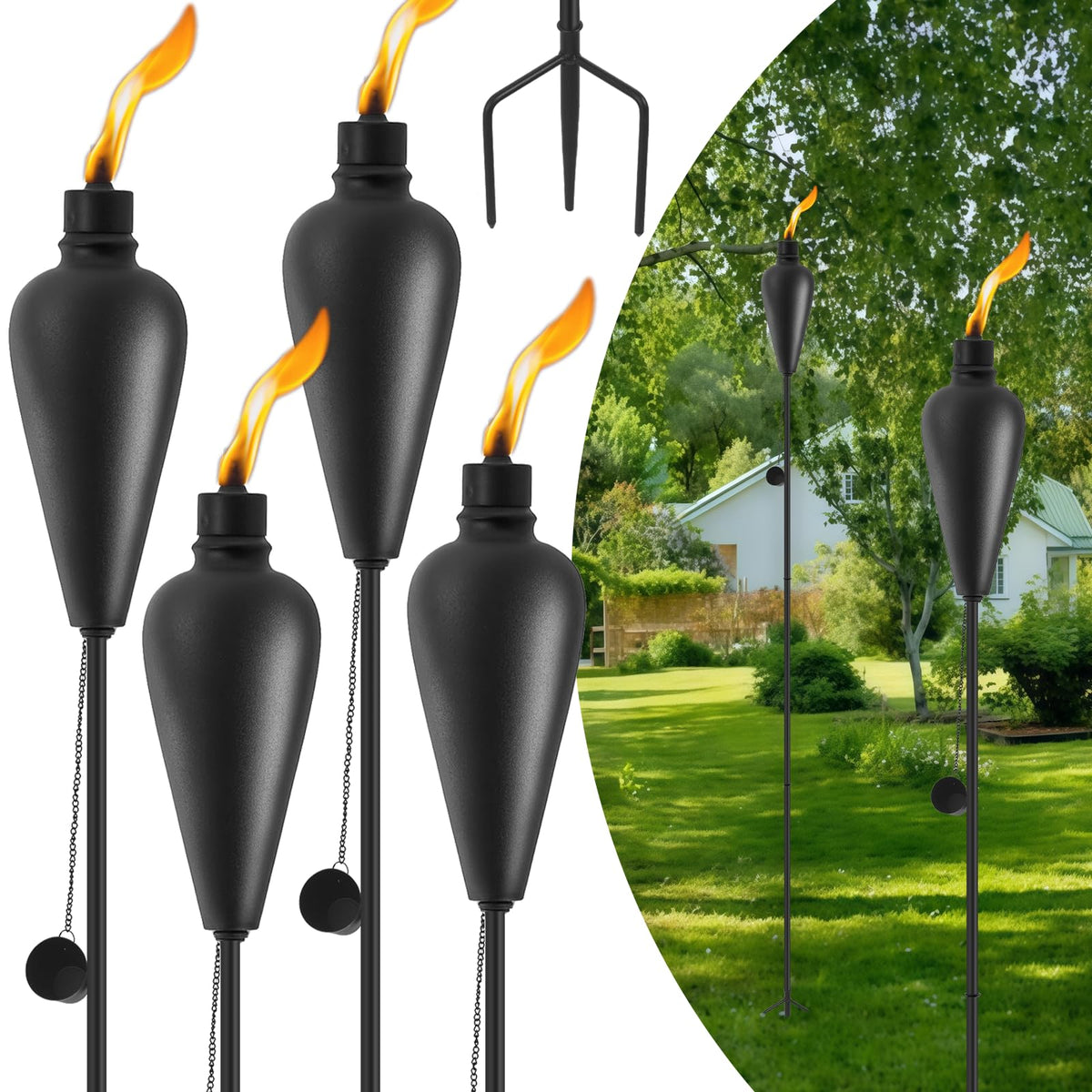 6 Pack Citronella Tiki Torches P786333