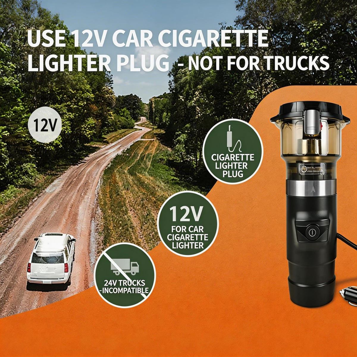 12V Portable Single Serve Car Coffee Maker with Reusable Filter R258777