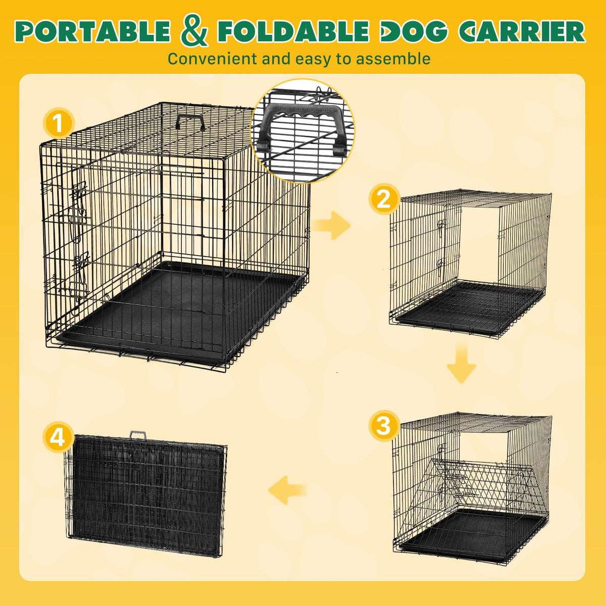 48 Inch Double Door Dog Crate K498