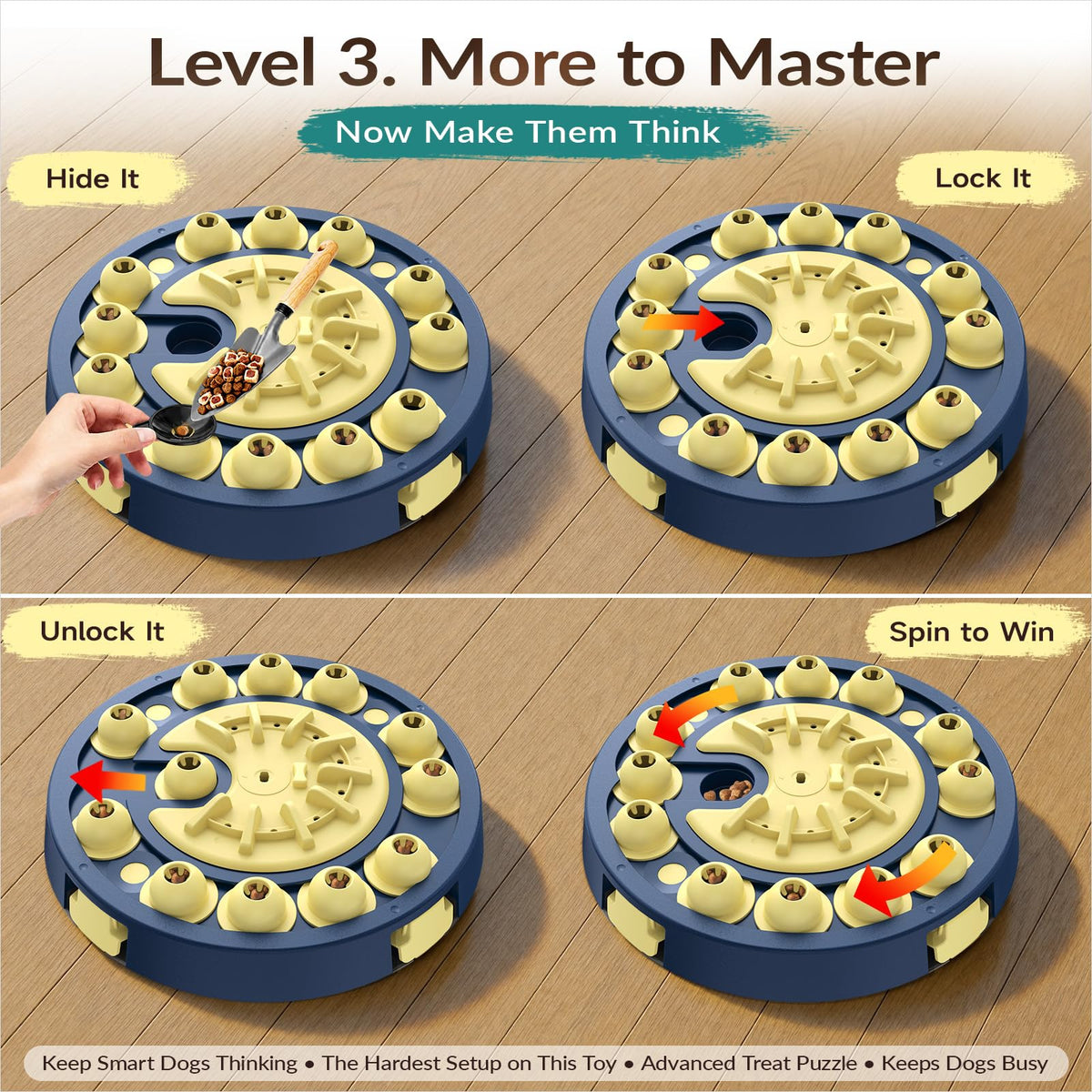 Large 3 Levels Dog Puzzle Toy X60468