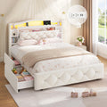 Full Size Velvet Upholstered Platform Bed with 4 Storage Drawers D527745