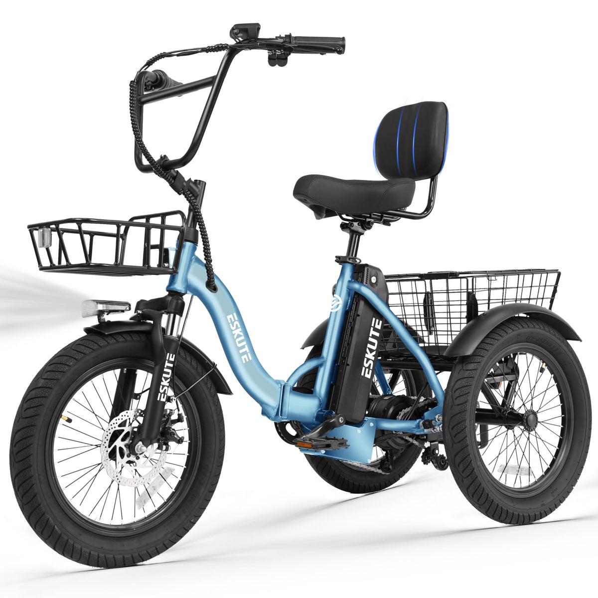 Folding 1200W Fat Tire Electric Trike with Removable Battery P294