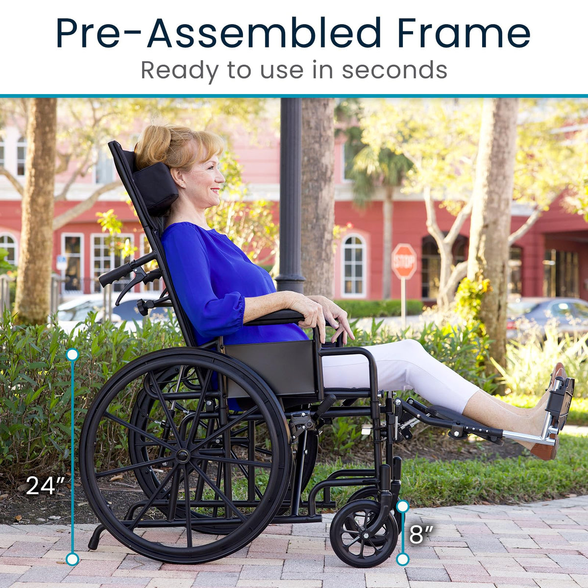 Reclining Wheelchair with Elevating Leg Rests B102393