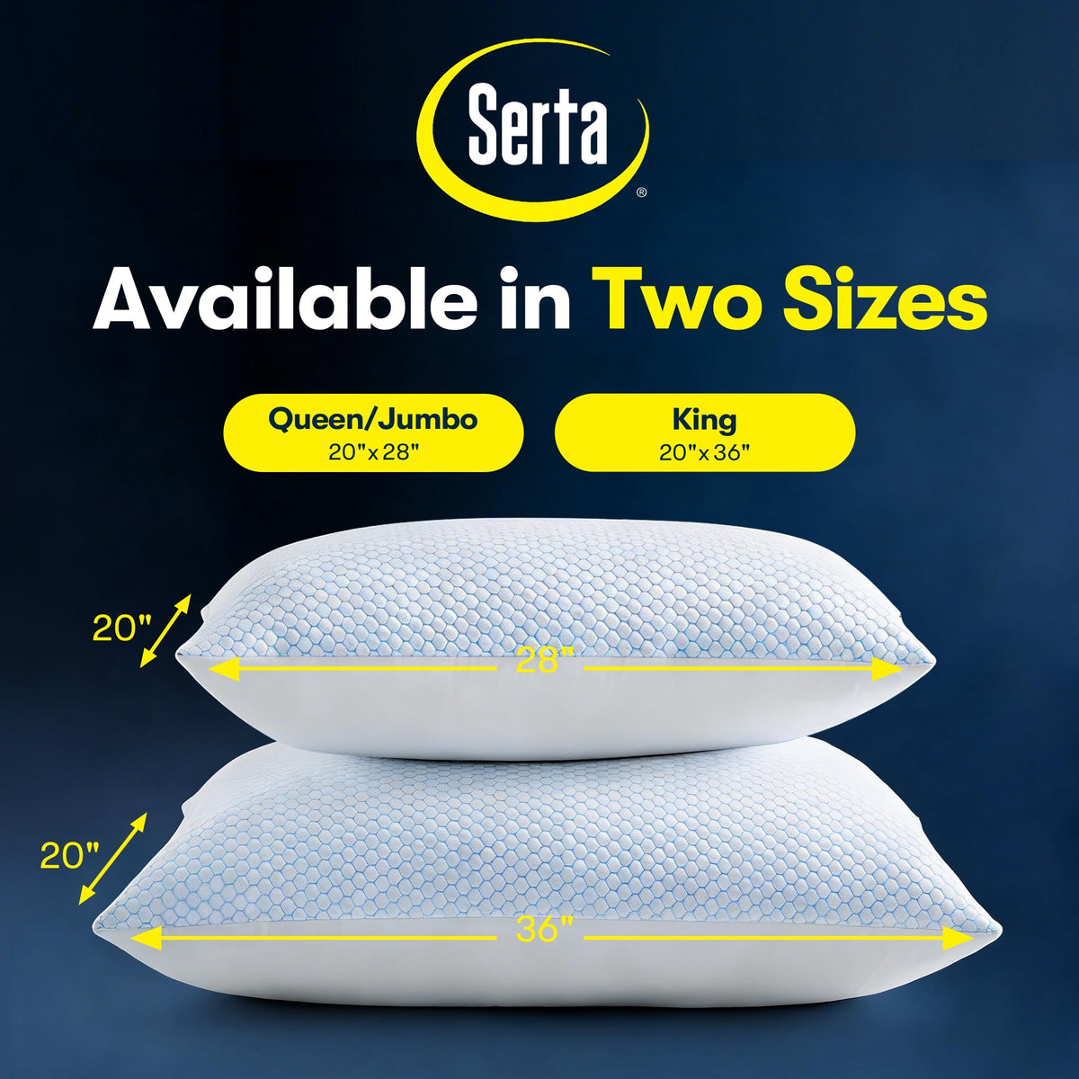 Queen Size Set of 2 Cooling Bed Pillows O168944