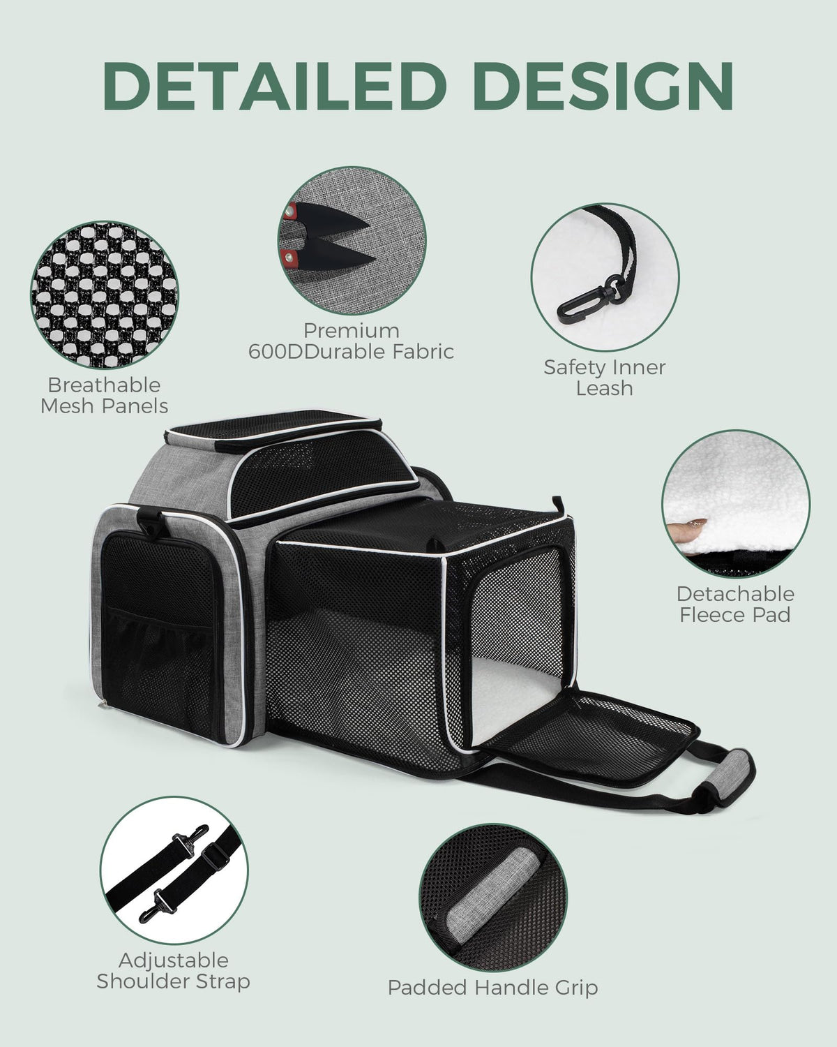 Airline Approved Soft Side Pet Carrier with Fleece Pad Q1429