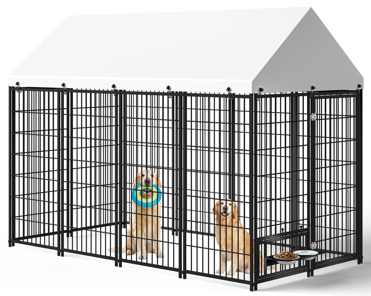 7.9 x 4.1 x 5.9 ft Outdoor Dog Kennel with Waterproof Roof C241747