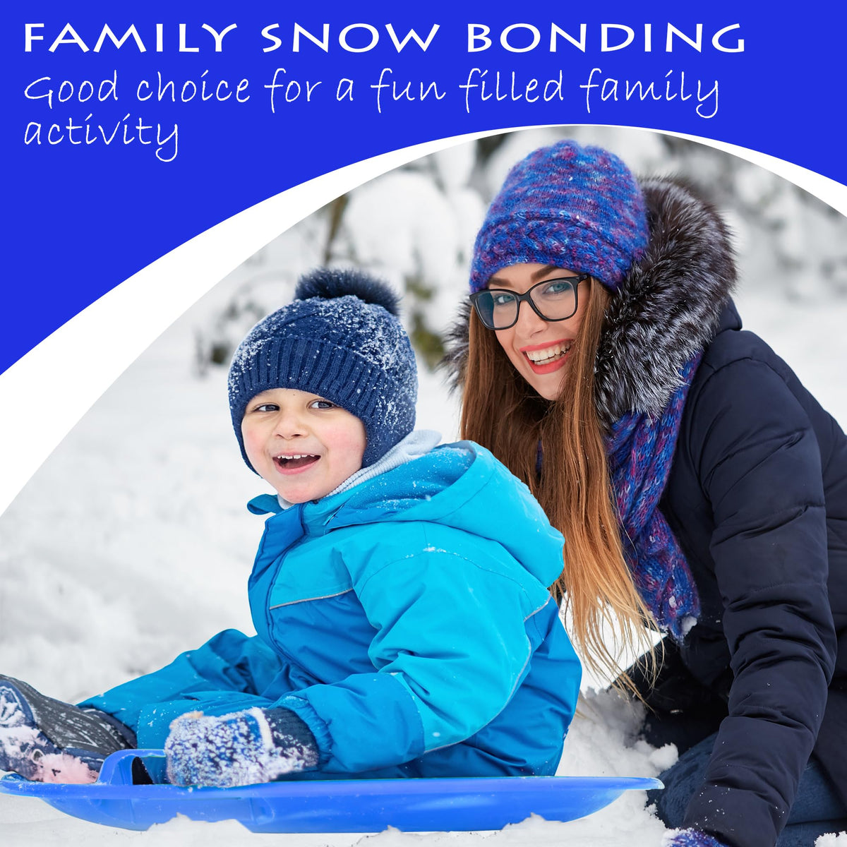 Heavy-Duty Cold Resistant Plastic Snow Sled with Handles L731