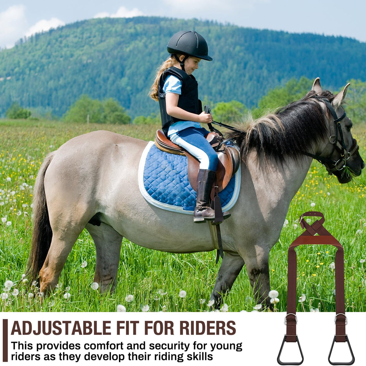 Kids Adjustable Nylon Straps Stirrups P90927