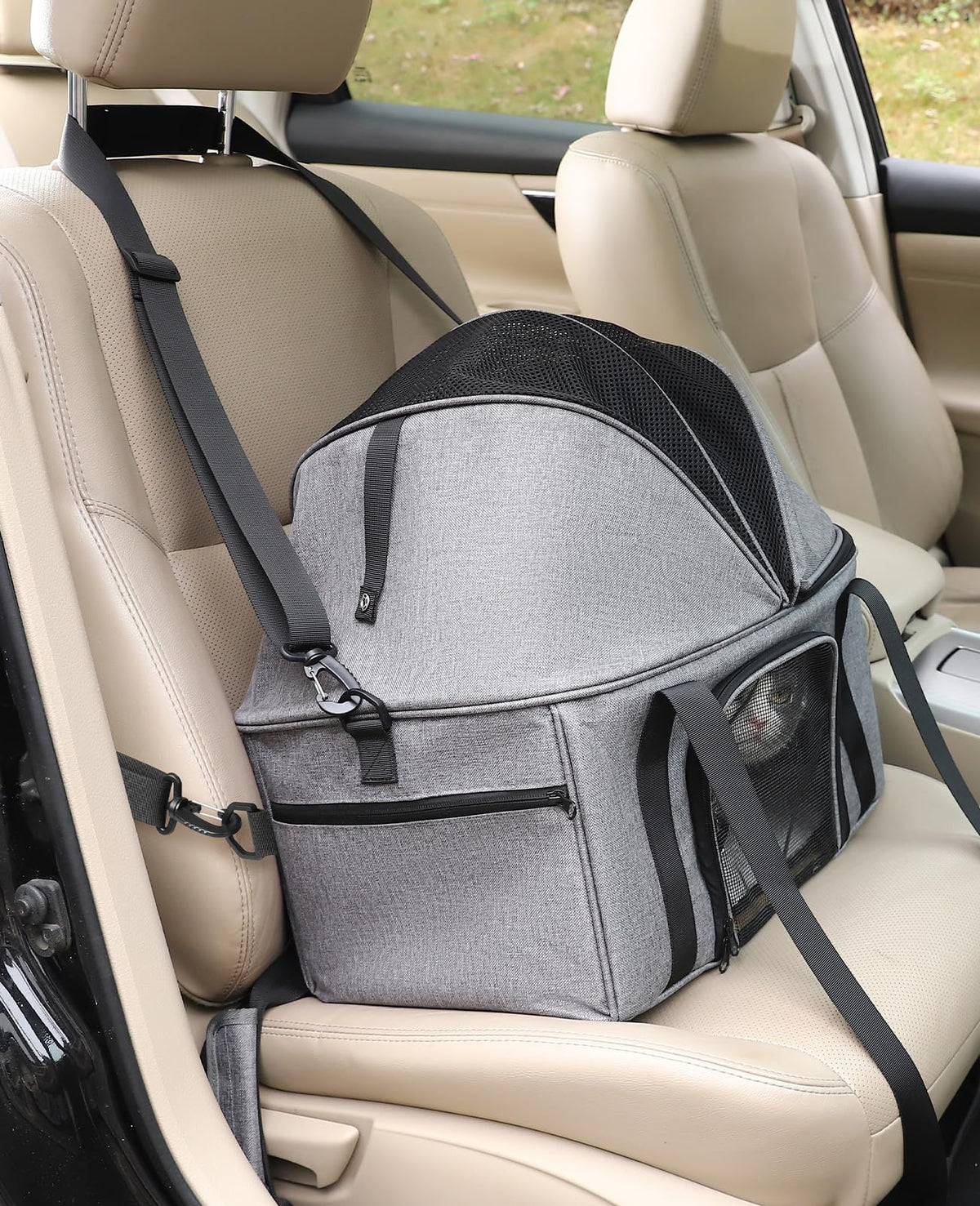 Top-Expandable Cat Carrier with Semi-Open Canopy V139312