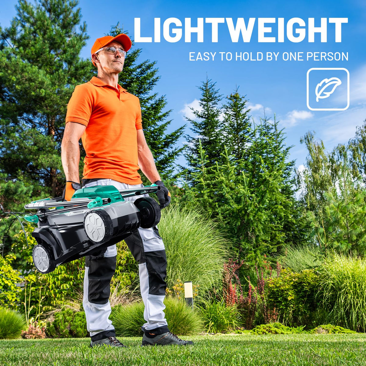 13" Cordless Electric Lawn Mower with Battery & Charger F882856