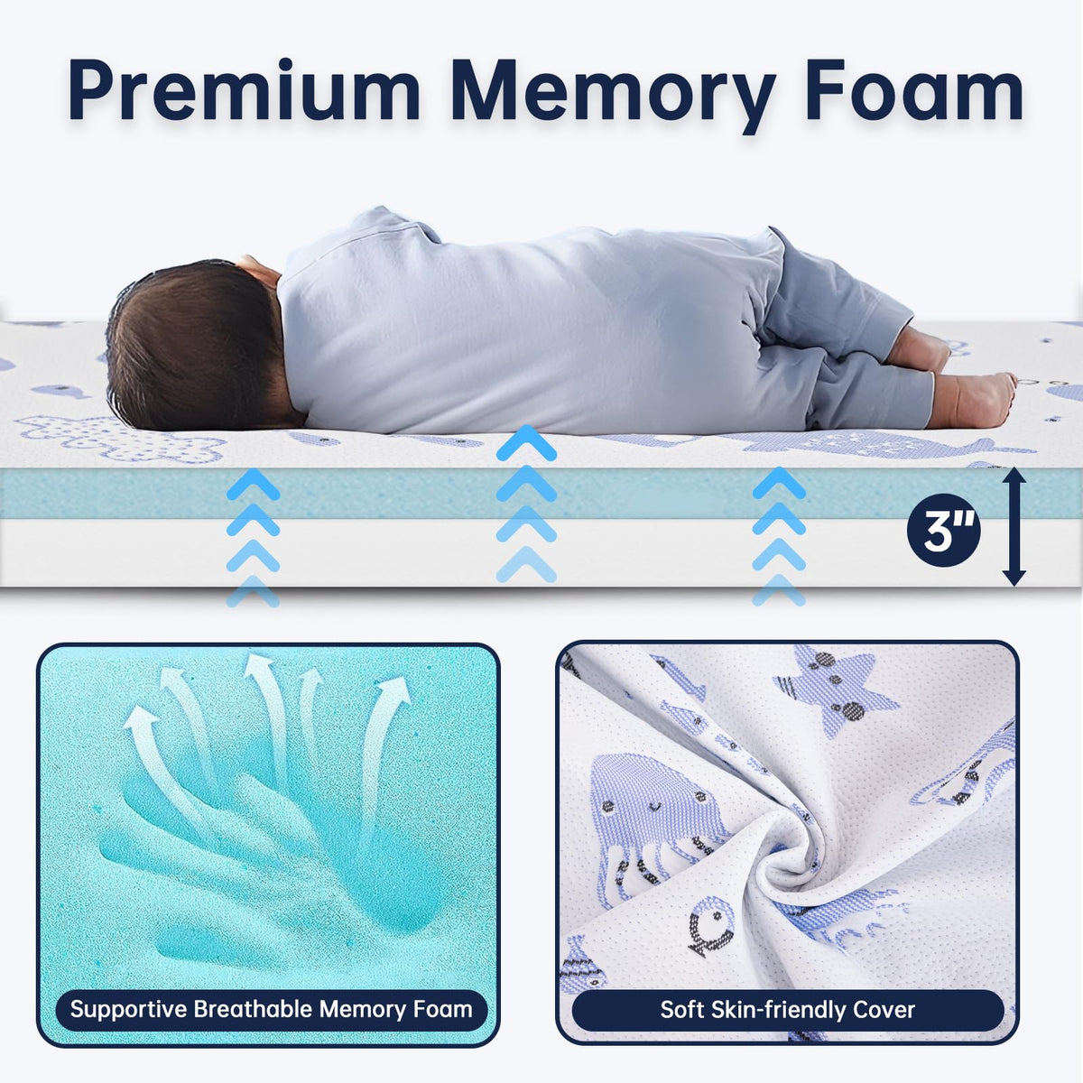 Dual Sided Memory Foam Pack and Play Mattress 38"x26" E276393