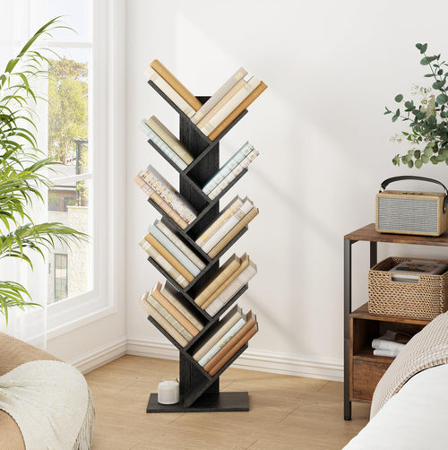 10 Tier Black Tree Bookshelf G9778