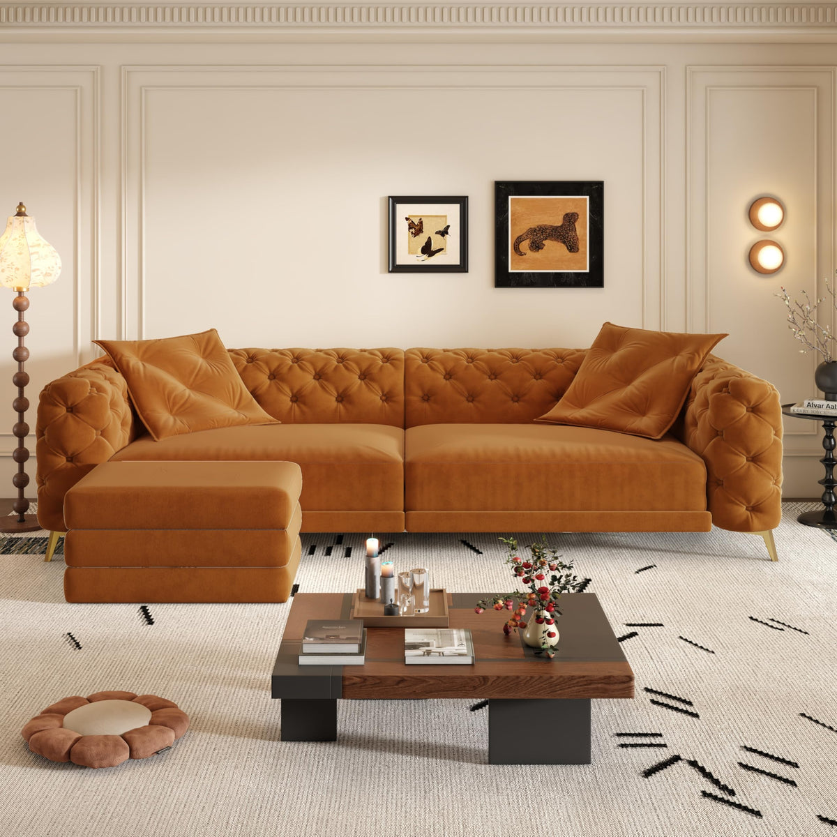 Convertible Sleeper Sofa with Ottoman L106022