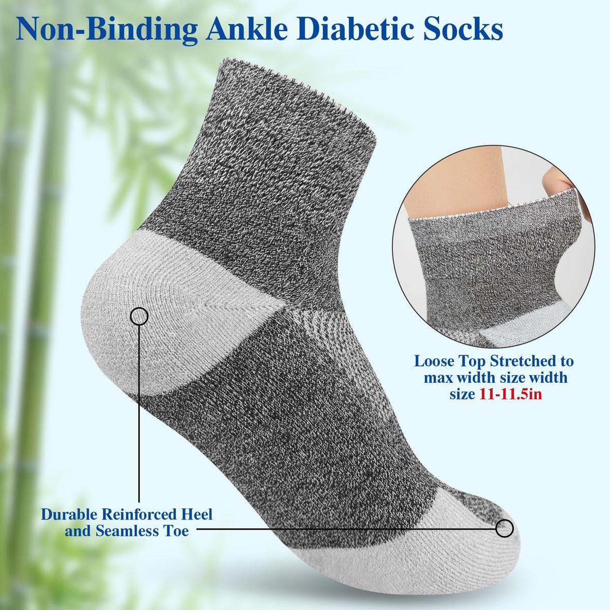Diabetic Socks for Men, 12 Pairs Ankle & Low Cut Size 9-15 W8790